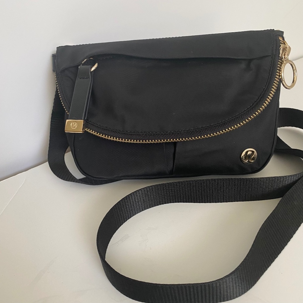 Lululemon All Night Festival Bag - "Micro" 2L, Black with Gold Hardware